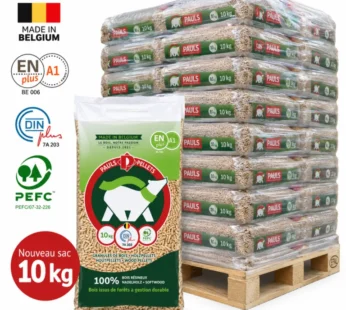 PAULS Holzpellets – 104 × 10 kg Palette (1040 kg) – 100 % Nadelholz, PEFC